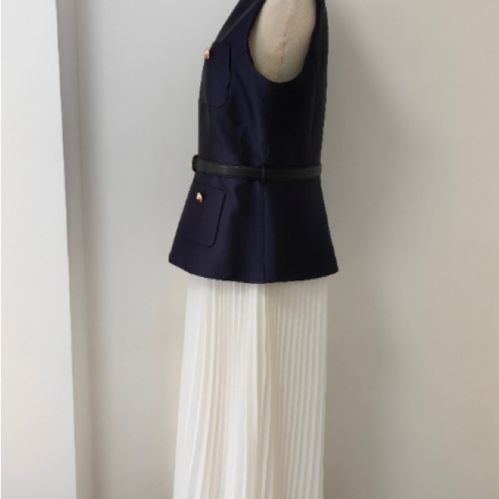 Self-Portrait Navy Taffeta Midi Dress - Picture 11 of 13